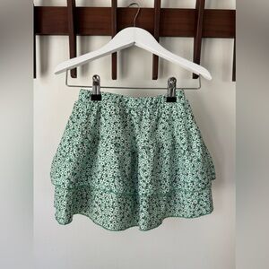 Zara Floral Green tiered skort - size 8